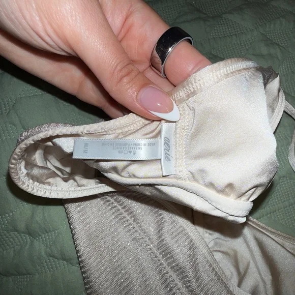 Aerie Cream Ribbed Bandeau with Stretchy Comfort - Picture 7 of 8